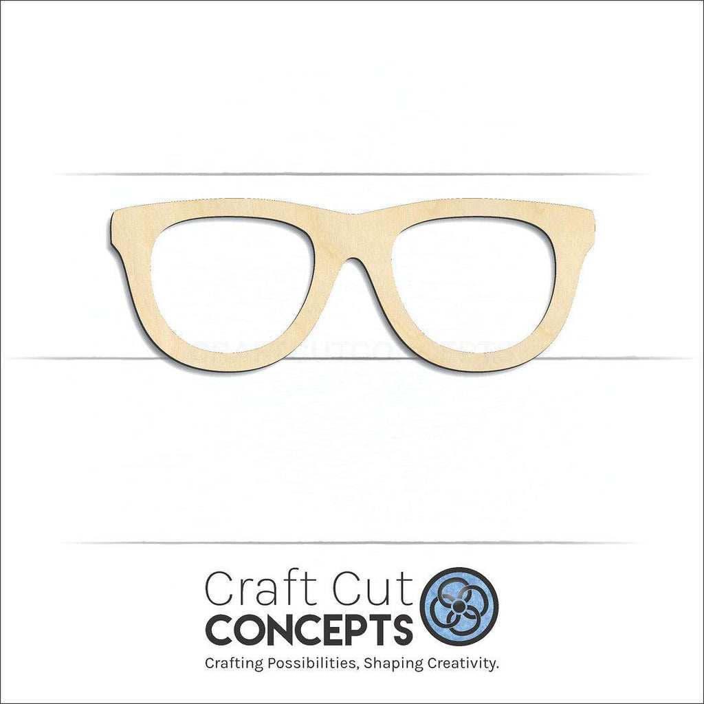 Craft Cut Concepts Logo under a wood Glasses craft shape and blank