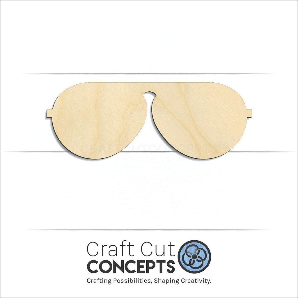 Craft Cut Concepts Logo under a wood Aviator Glasses craft shape and blank