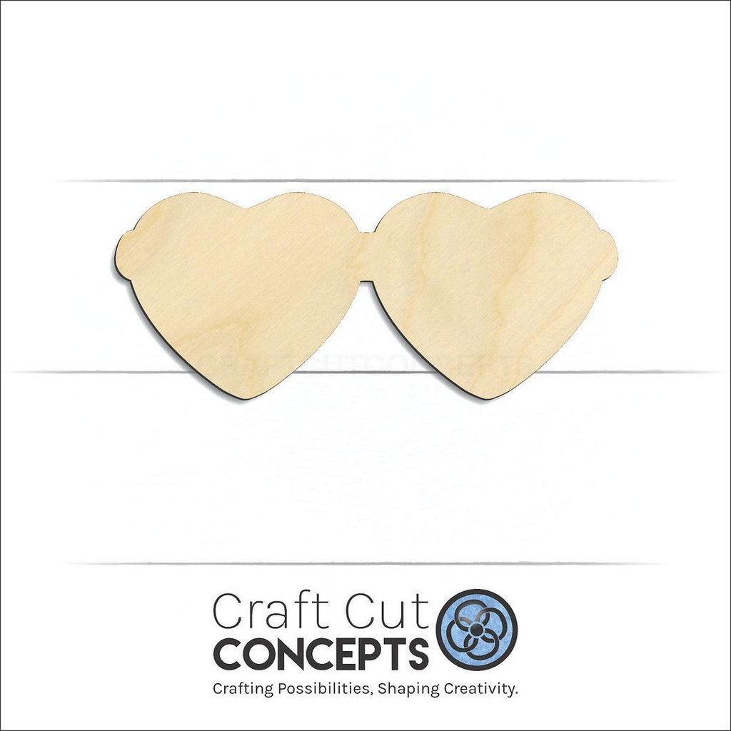 Craft Cut Concepts Logo under a wood Heart Glasses craft shape and blank