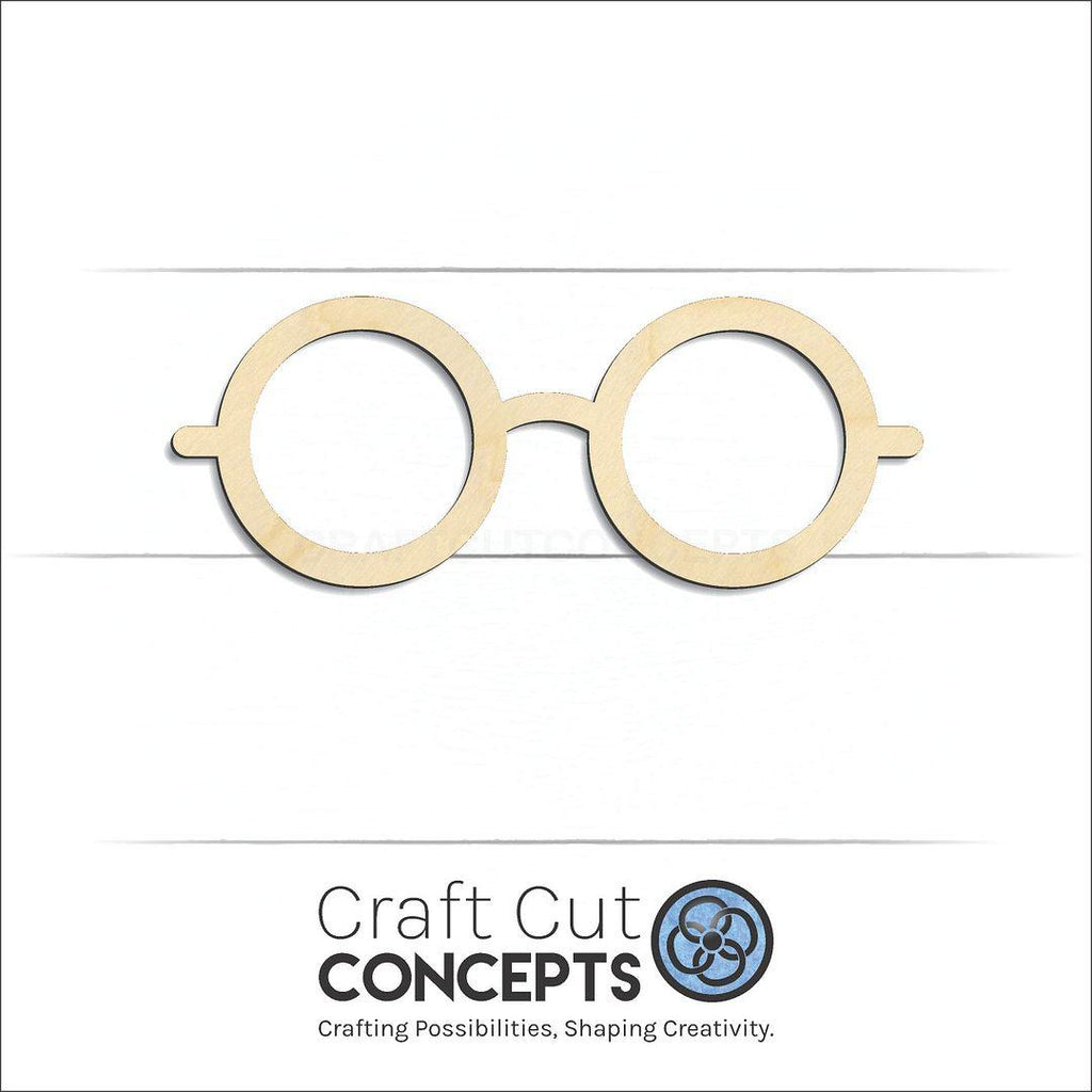 Craft Cut Concepts Logo under a wood Glasses craft shape and blank