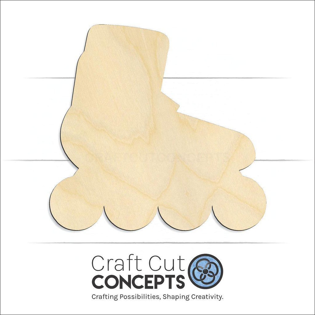 Craft Cut Concepts Logo under a wood Roller Blades craft shape and blank