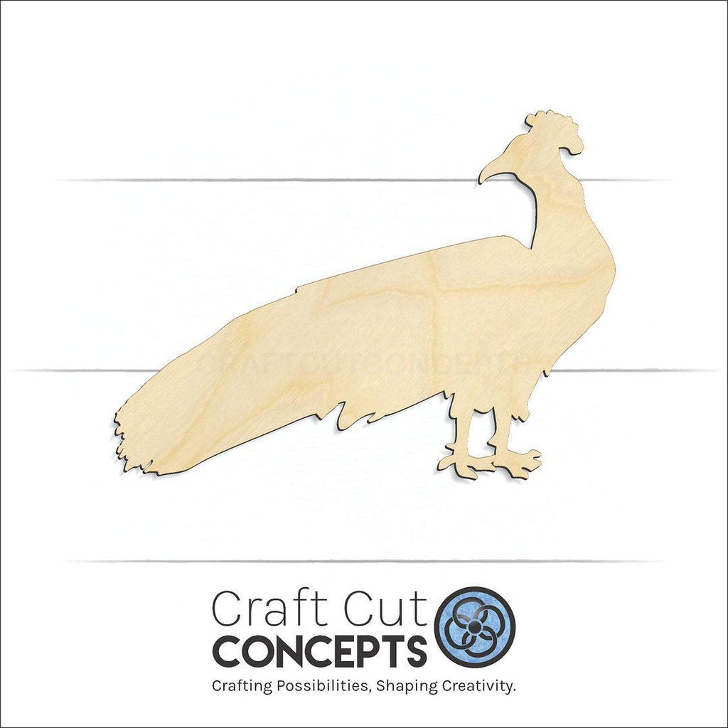 Craft Cut Concepts Logo under a wood Peacock craft shape and blank