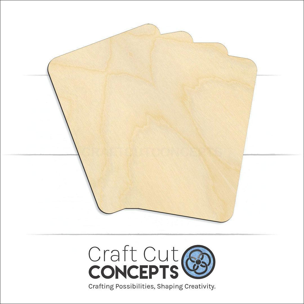 Craft Cut Concepts Logo under a wood Folded Playing Cards craft shape and blank