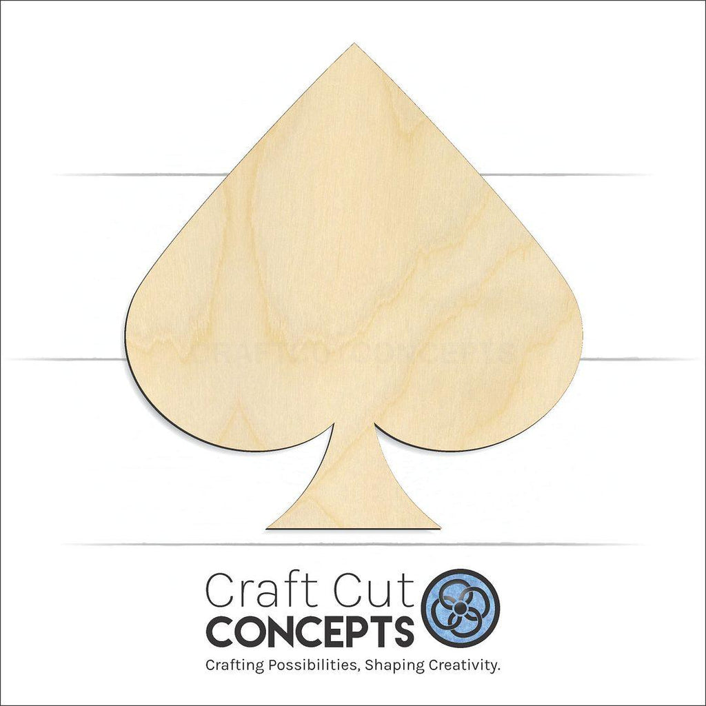 Craft Cut Concepts Logo under a wood Cards - Spade craft shape and blank