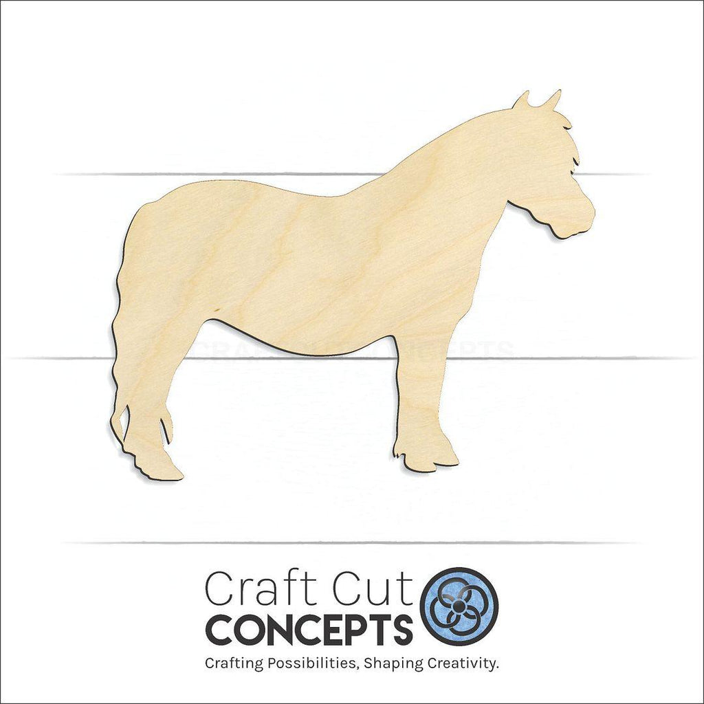 Craft Cut Concepts Logo under a wood Pony craft shape and blank