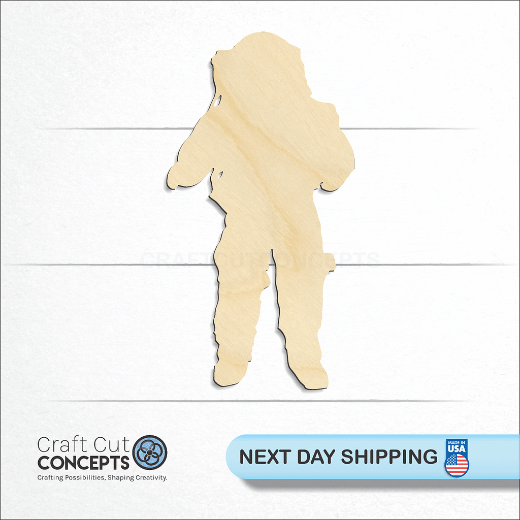 Craft Cut Concepts logo and next day shipping banner with an unfinished wood Astronaut craft shape and blank