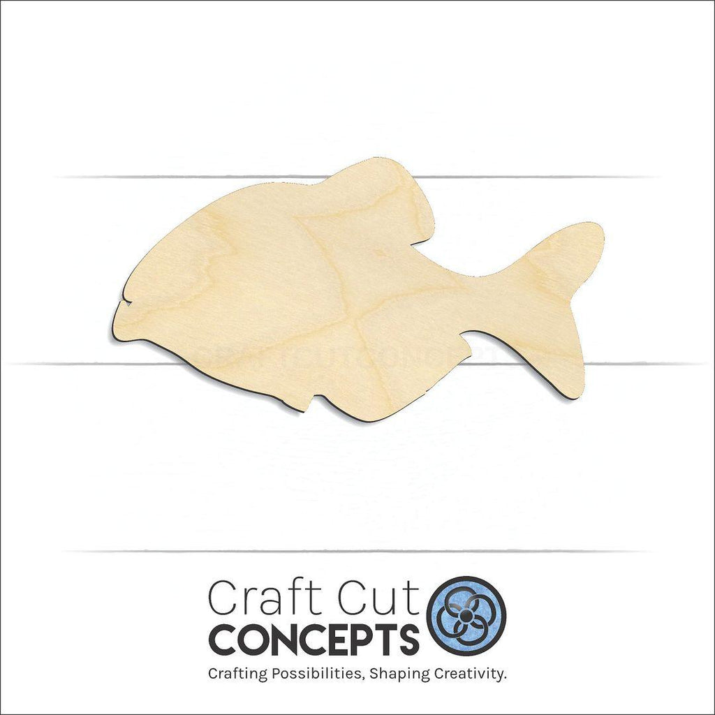 Craft Cut Concepts Logo under a wood Piranha craft shape and blank