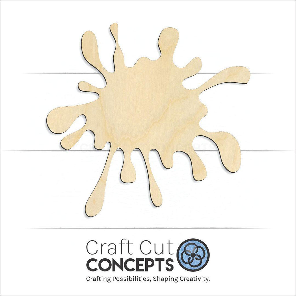 Craft Cut Concepts Logo under a wood Paint Splatter craft shape and blank