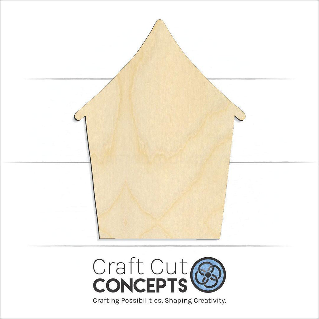 Craft Cut Concepts Logo under a wood House craft shape and blank