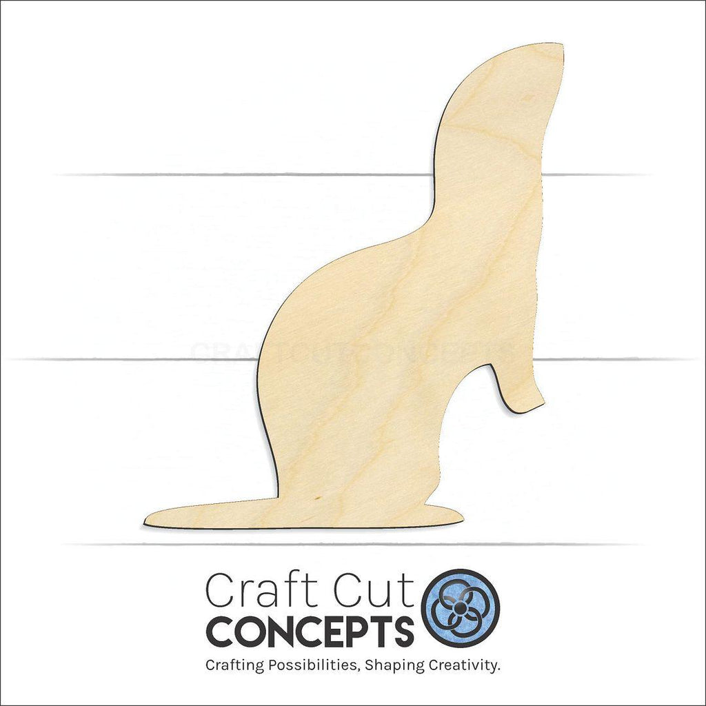 Craft Cut Concepts Logo under a wood Standing Ferret craft shape and blank