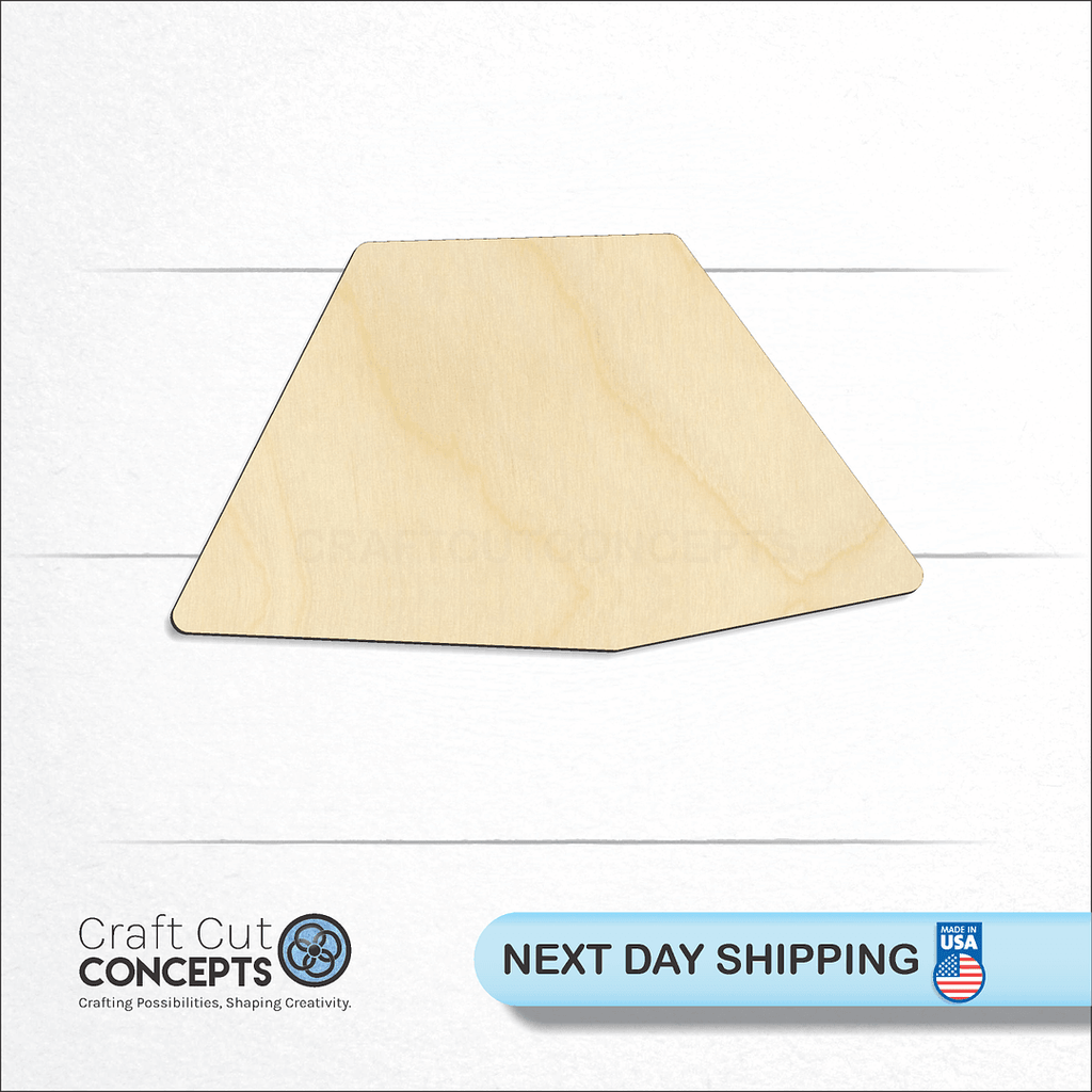 Craft Cut Concepts logo and next day shipping banner with an unfinished wood Camping Tent craft shape and blank