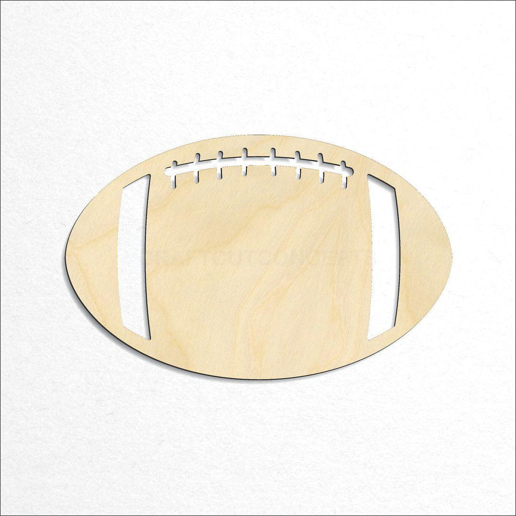 Wooden Football With Laces craft shape available in sizes of 1 inch and up