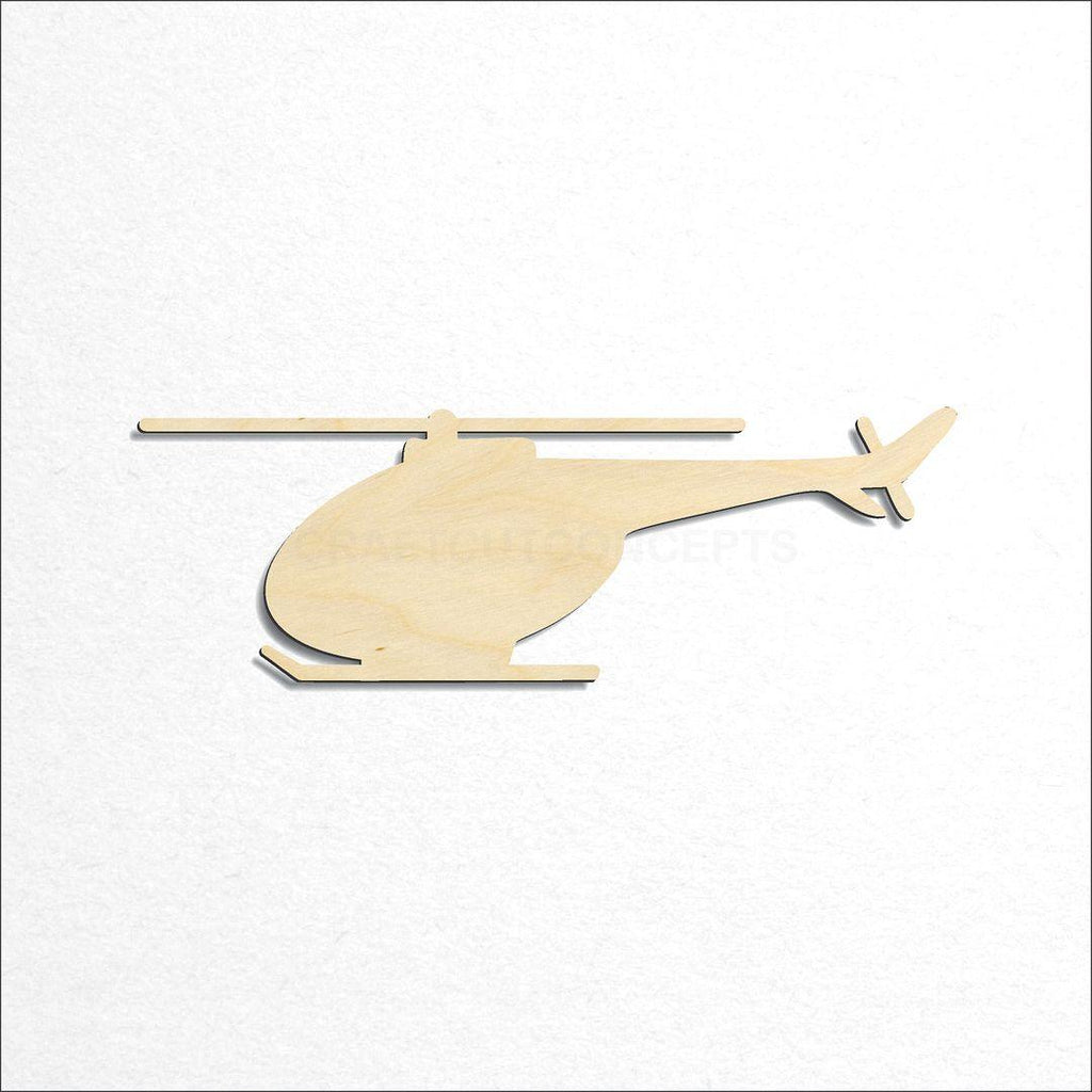 Wooden Helicopter craft shape available in sizes of 2 inch and up