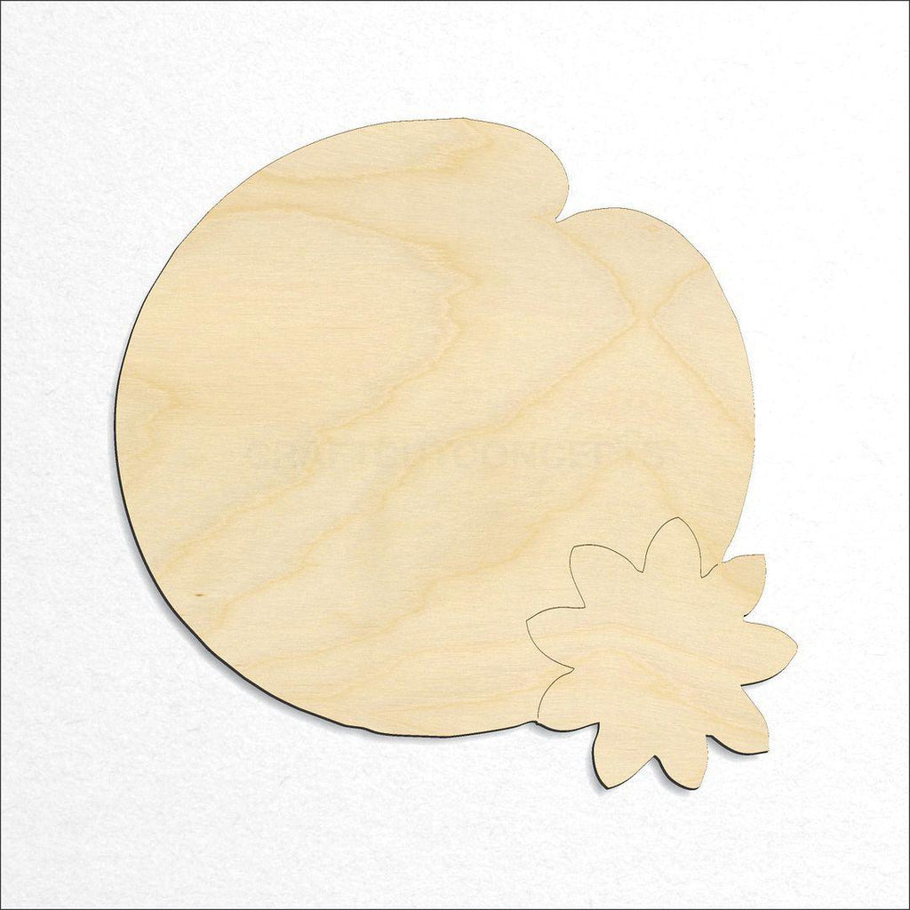 Wooden Lily Pad with flower craft shape available in sizes of 1 inch and up