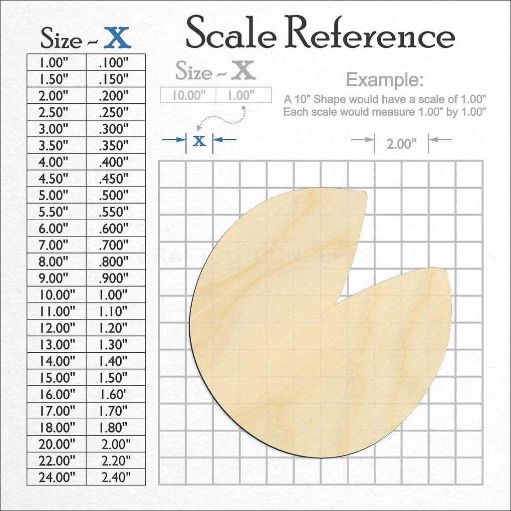 A scale and graph image showing a wood Lily Pad craft blank