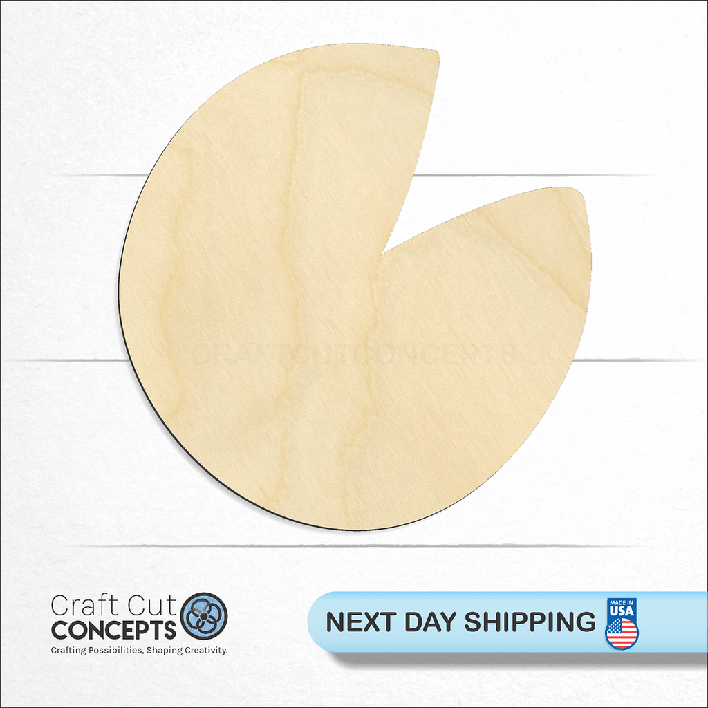 Craft Cut Concepts logo and next day shipping banner with an unfinished wood Lily Pad craft shape and blank