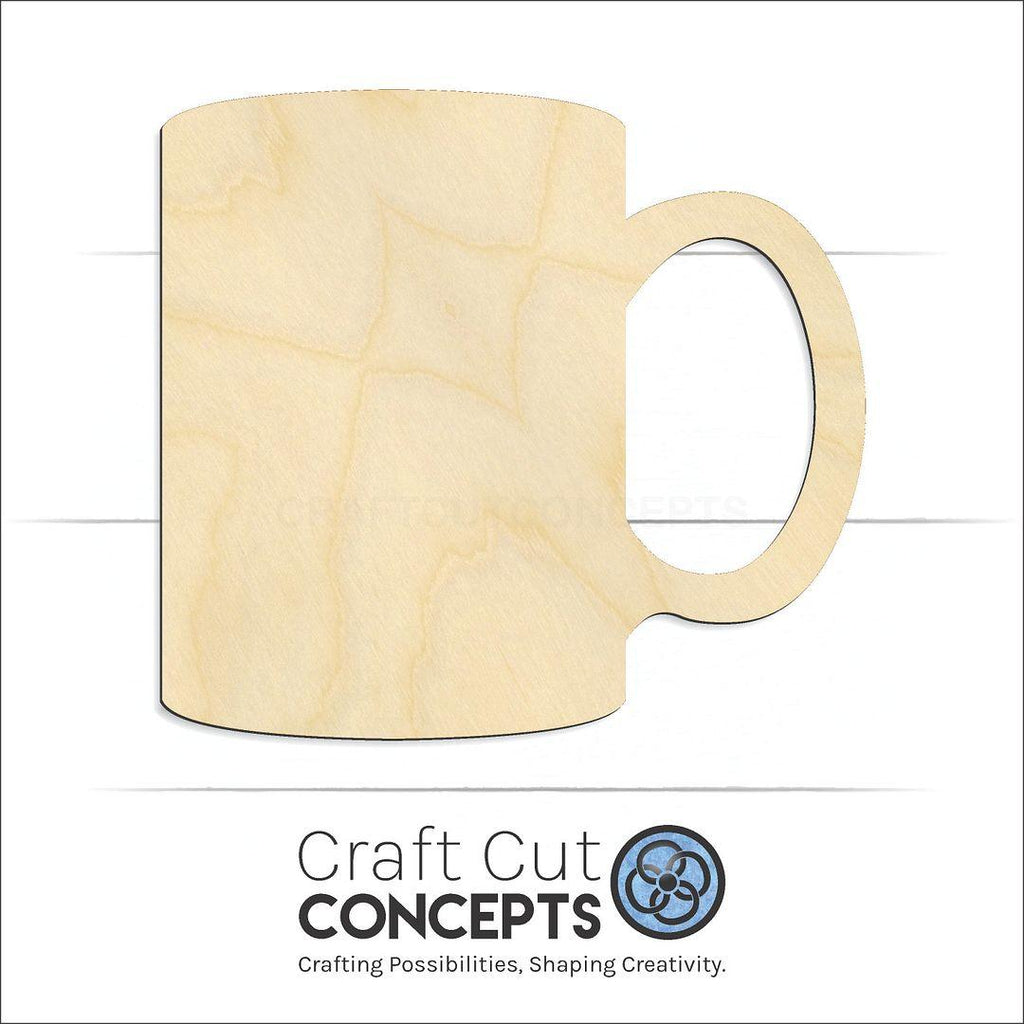 Craft Cut Concepts Logo under a wood Tall Coffee Cup craft shape and blank