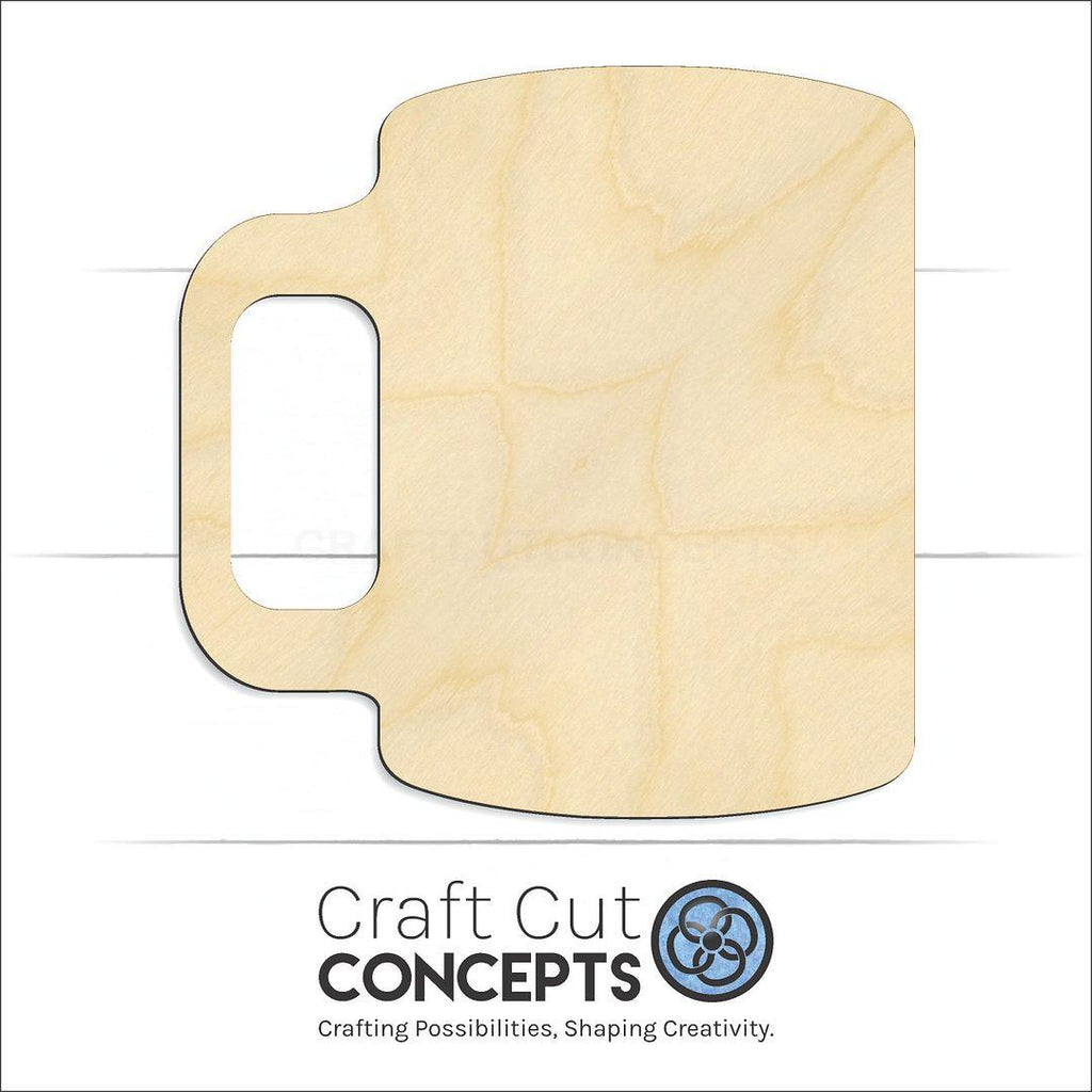 Craft Cut Concepts Logo under a wood Tall Coffee Cup craft shape and blank