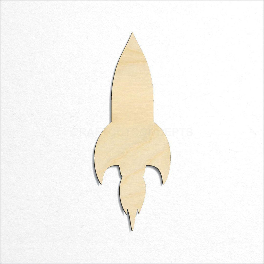 Wooden Rocket craft shape available in sizes of 1 inch and up