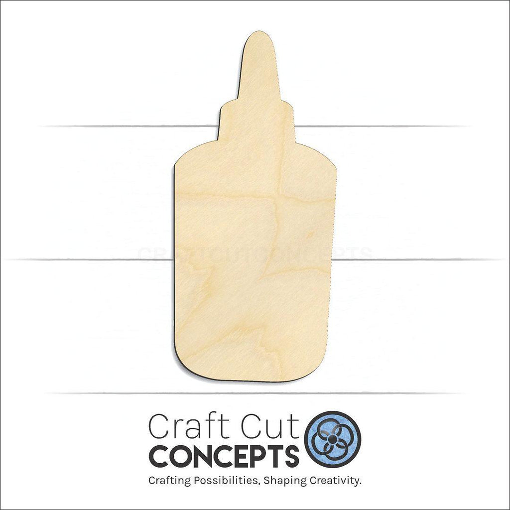 Craft Cut Concepts Logo under a wood Glue Bottle craft shape and blank