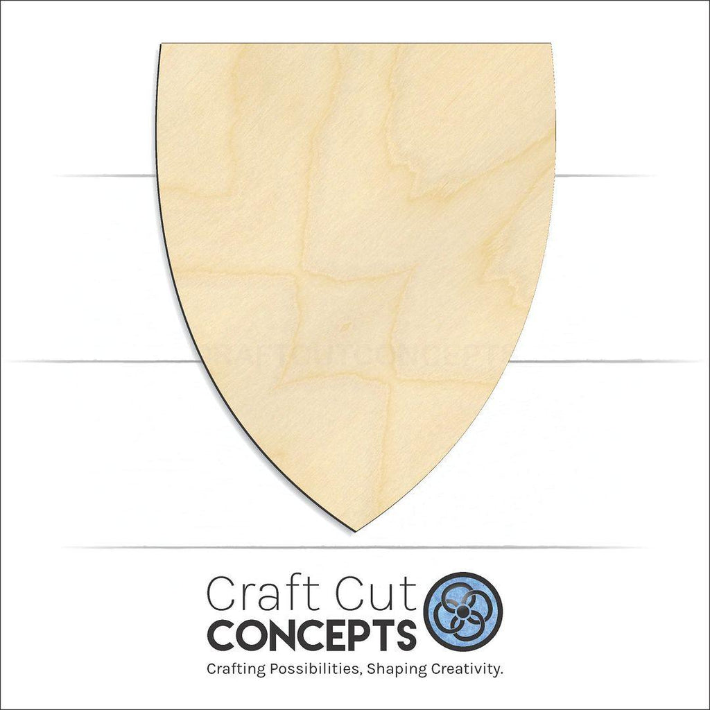 Craft Cut Concepts Logo under a wood Shield Flat Top craft shape and blank