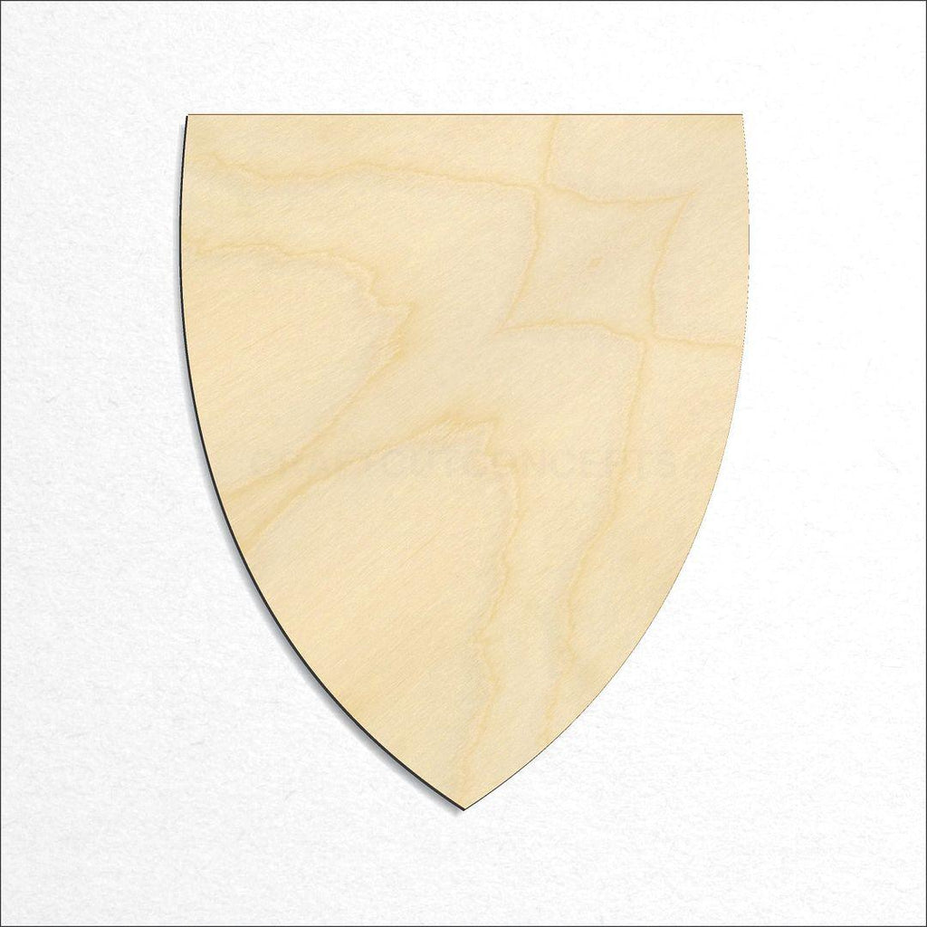 Wooden Shield Flat Top craft shape available in sizes of 1 inch and up