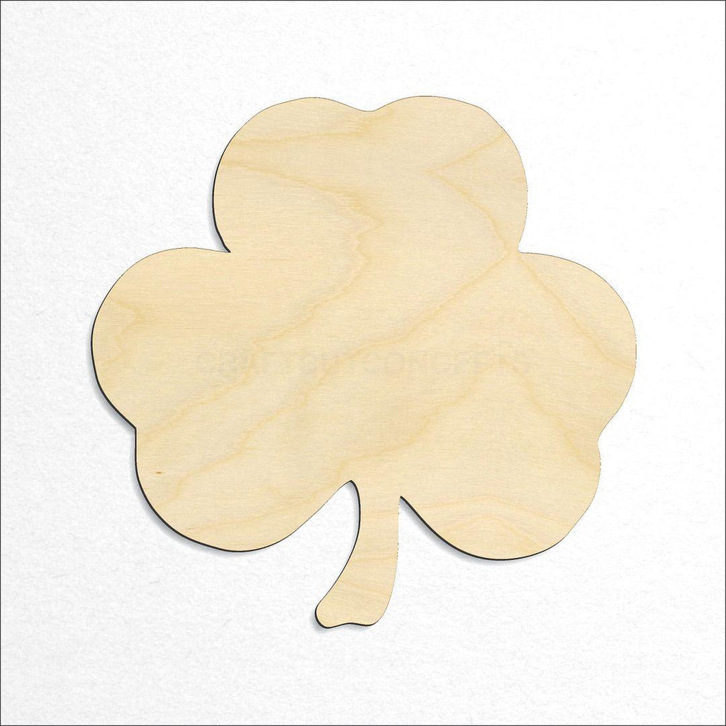 Wooden Three Leaf Clover craft shape available in sizes of 1 inch and up