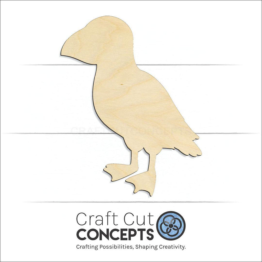 Craft Cut Concepts Logo under a wood Puffin craft shape and blank