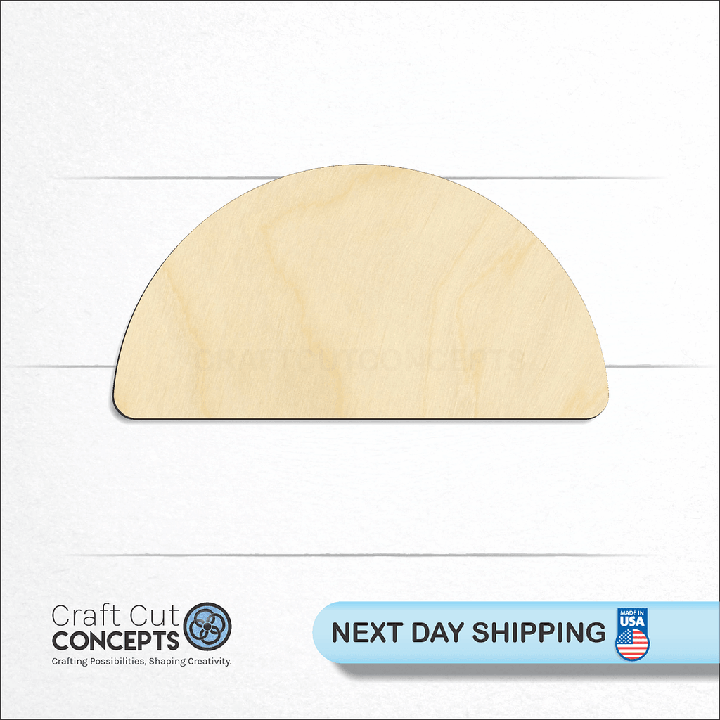 Craft Cut Concepts logo and next day shipping banner with an unfinished wood Taco craft shape and blank