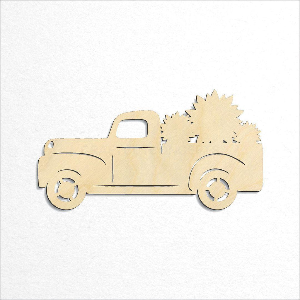 Wooden Old Truck with SunFlowers craft shape available in sizes of 2 inch and up