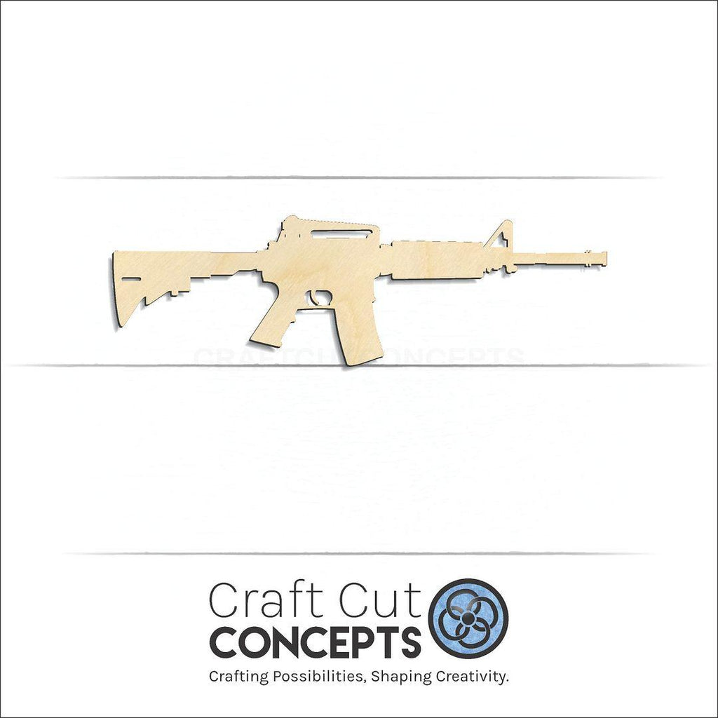 Craft Cut Concepts Logo under a wood AR15 craft shape and blank