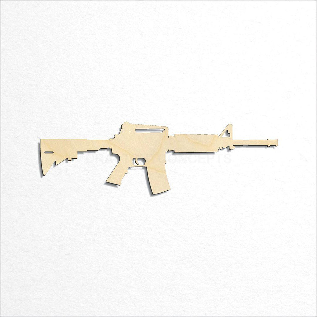 Wooden AR15 craft shape available in sizes of 4 inch and up