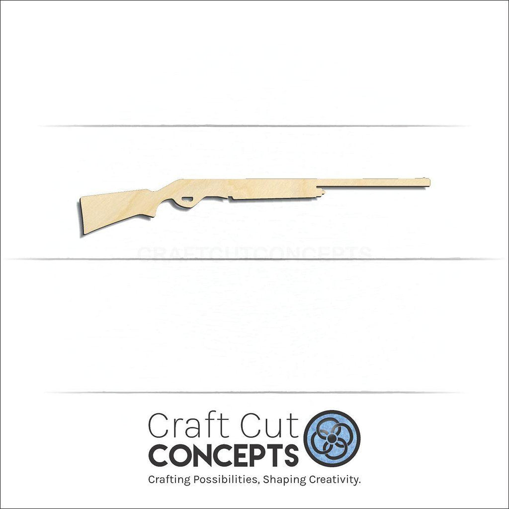 Craft Cut Concepts Logo under a wood Shotgun craft shape and blank