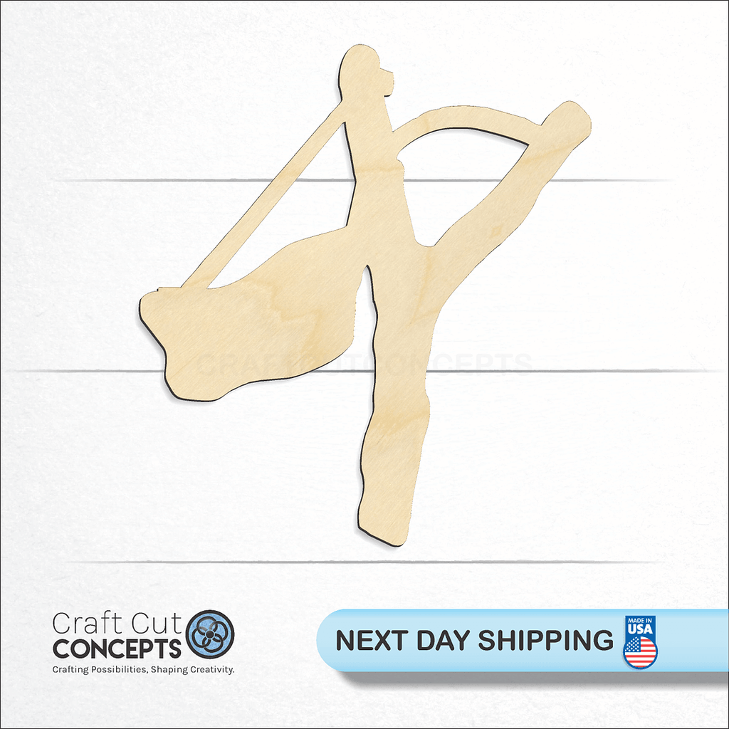 Craft Cut Concepts logo and next day shipping banner with an unfinished wood Sling Shot craft shape and blank