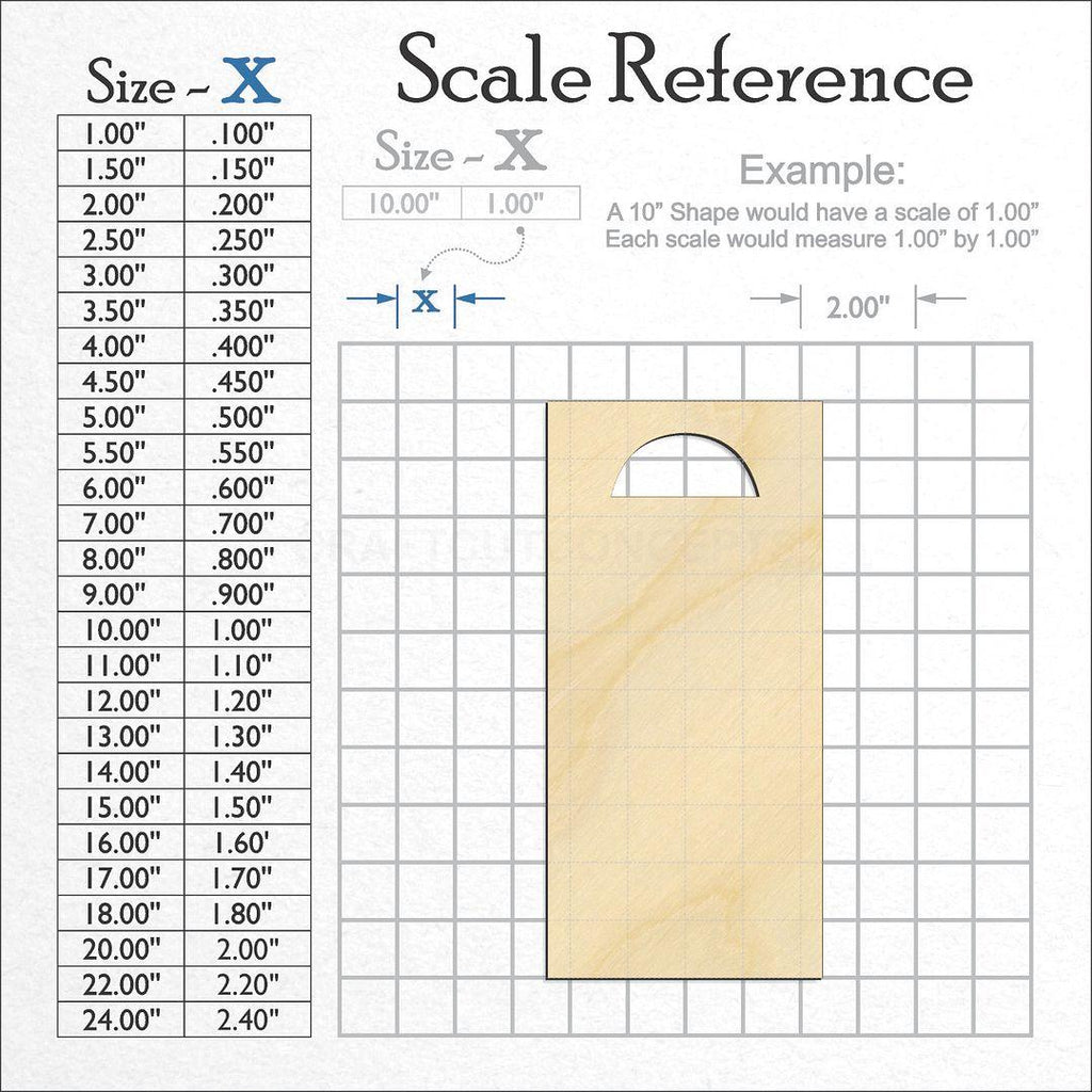 A scale and graph image showing a wood Door craft blank
