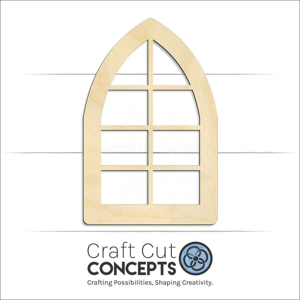 Craft Cut Concepts Logo under a wood Window craft shape and blank