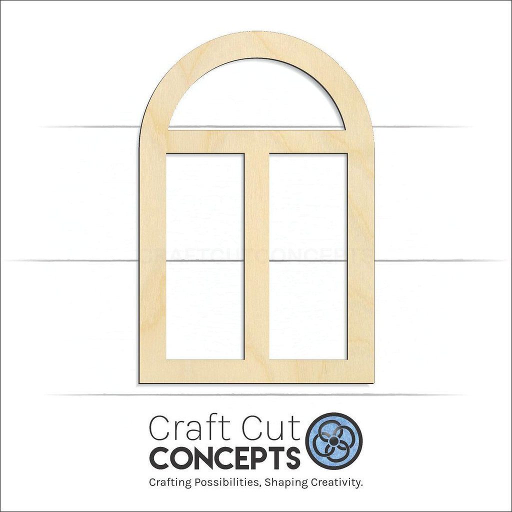 Craft Cut Concepts Logo under a wood Window craft shape and blank