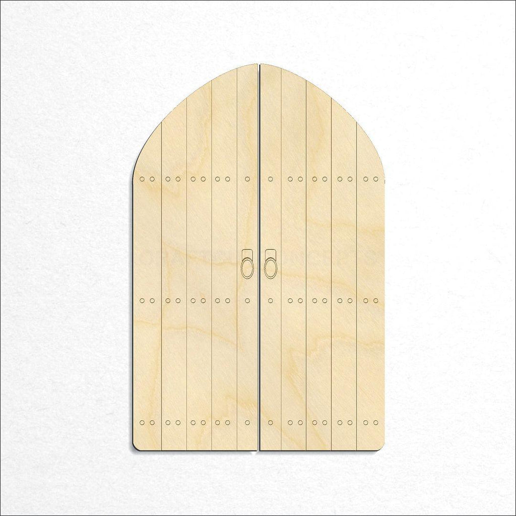 Wooden Fairy Castle Door craft shape available in sizes of 3 inch and up