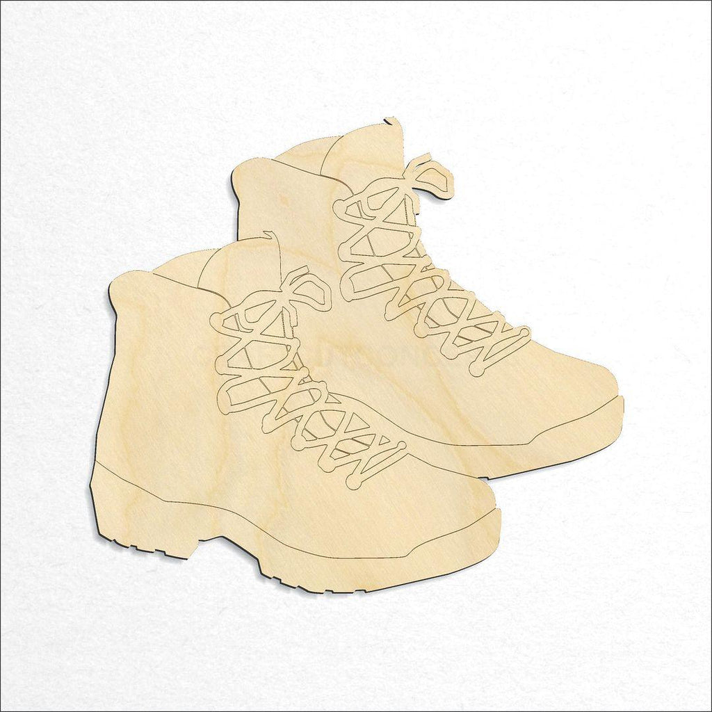 Wooden Hiking Boots Pair craft shape available in sizes of 2 inch and up