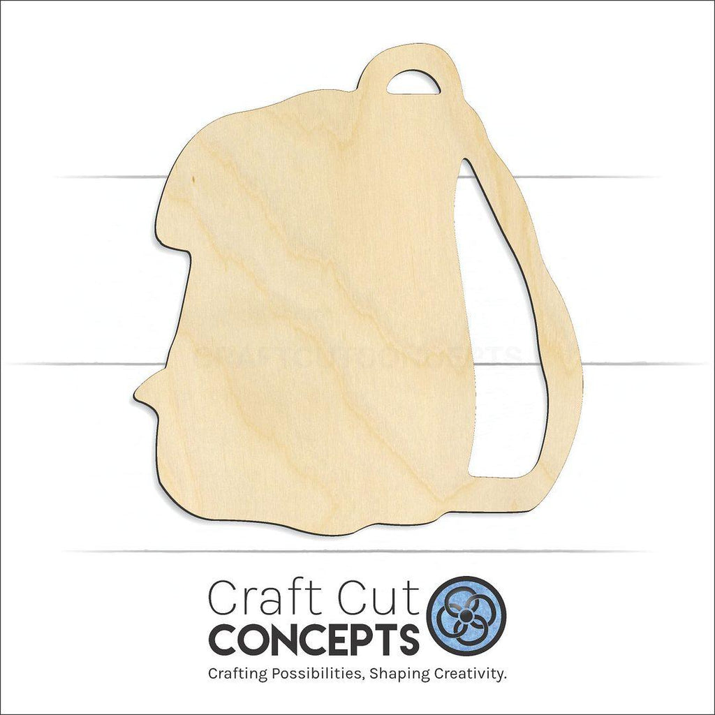 Craft Cut Concepts Logo under a wood Backpack craft shape and blank