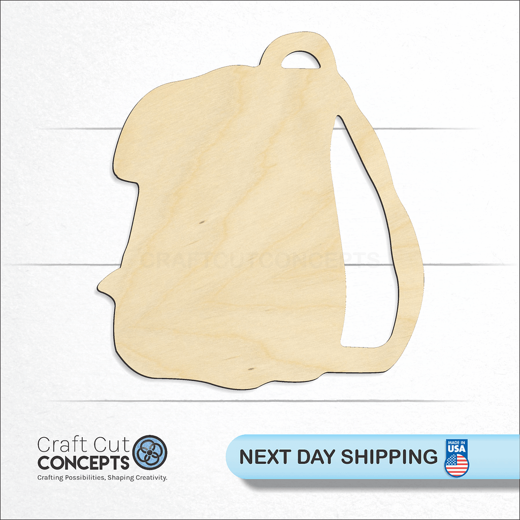 Craft Cut Concepts logo and next day shipping banner with an unfinished wood Backpack craft shape and blank