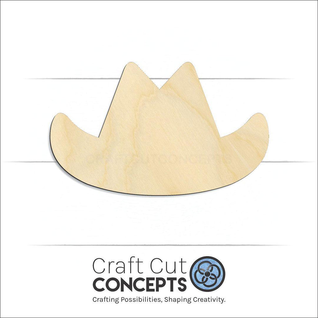 Craft Cut Concepts Logo under a wood Cowboy Hat craft shape and blank