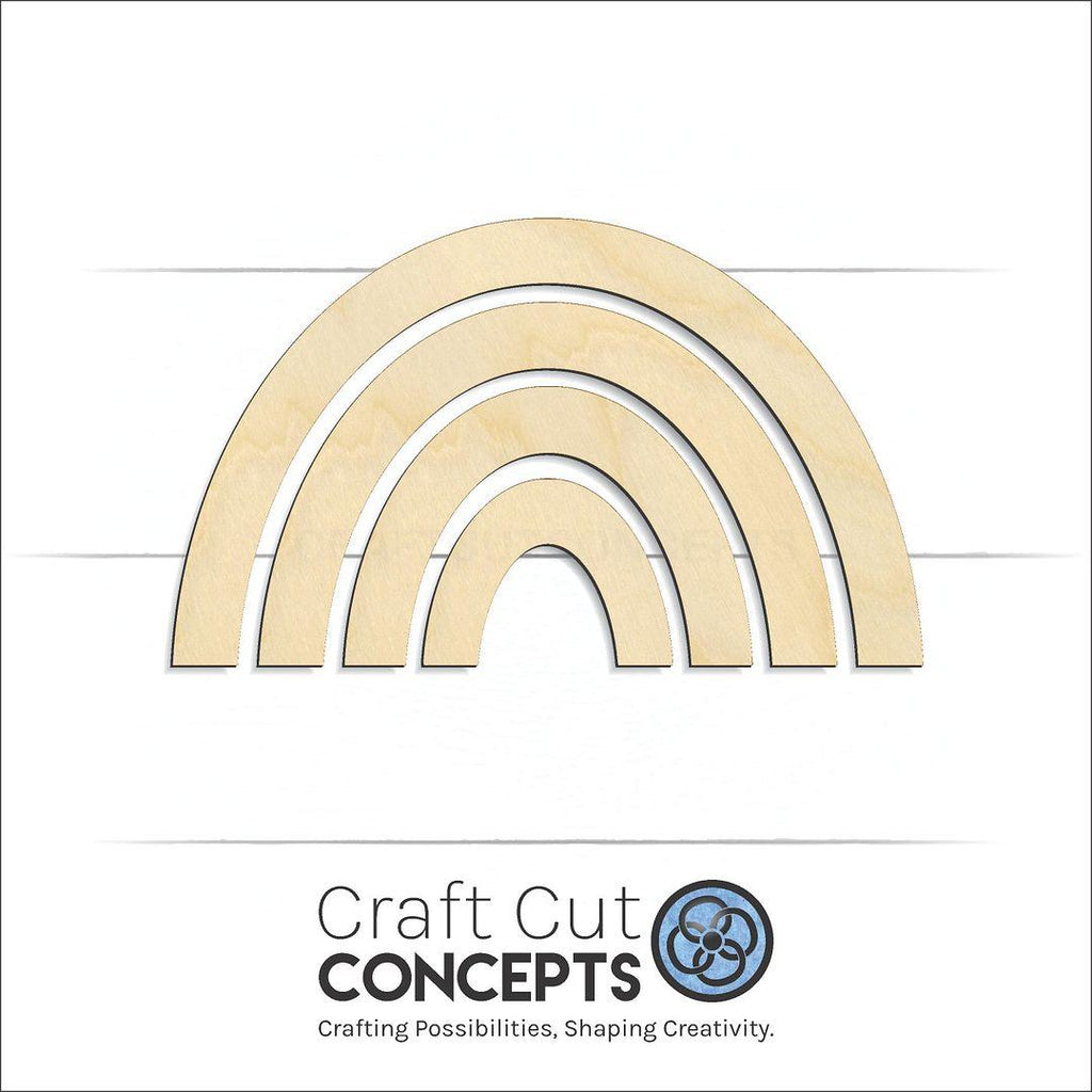 Craft Cut Concepts Logo under a wood Multiple Piece Rainbow craft shape and blank