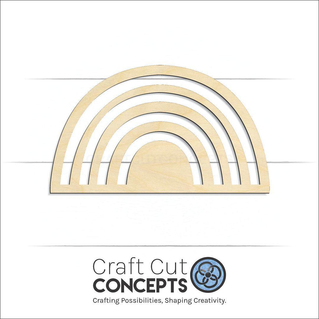 Craft Cut Concepts Logo under a wood Invert Rainbow craft shape and blank