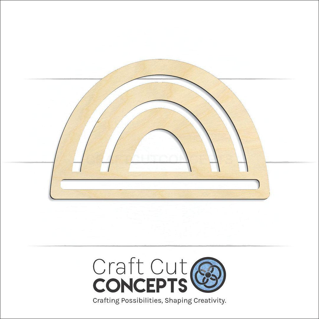 Craft Cut Concepts Logo under a wood Invert Rainbow craft shape and blank