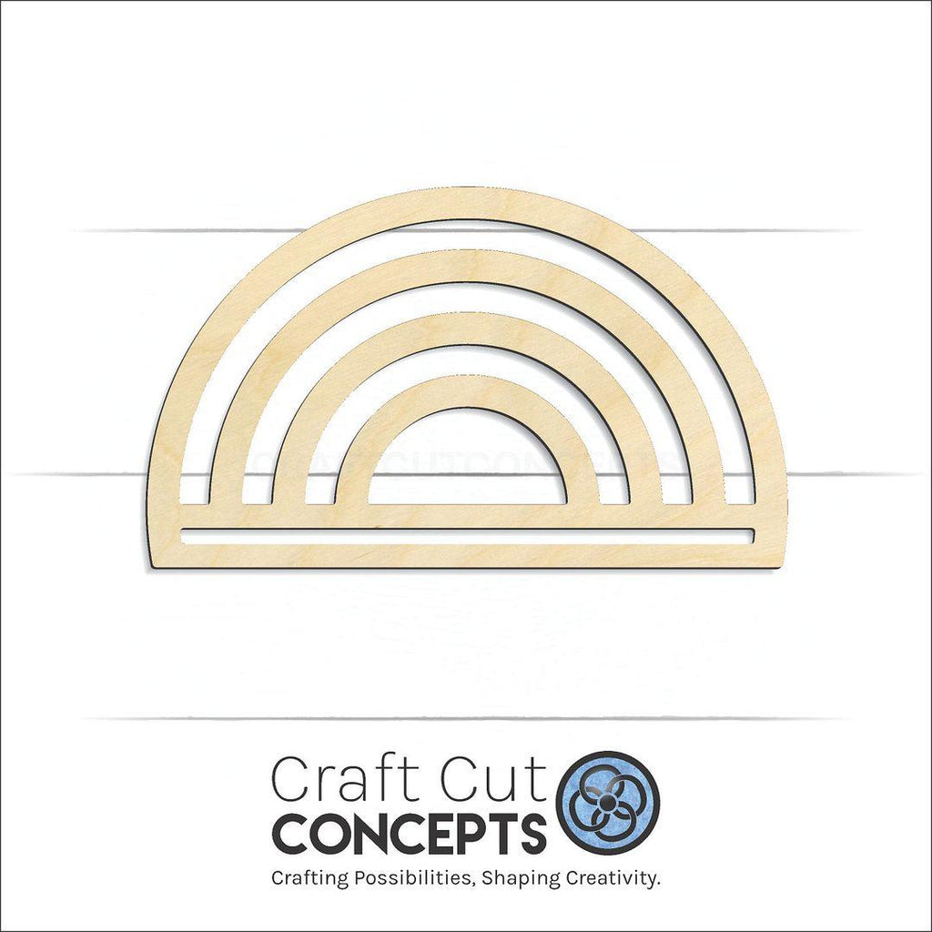 Craft Cut Concepts Logo under a wood Invert Rainbow craft shape and blank