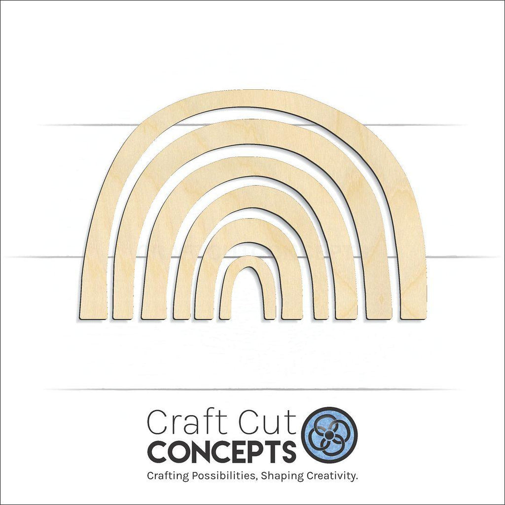 Craft Cut Concepts Logo under a wood Multi Rainbow craft shape and blank