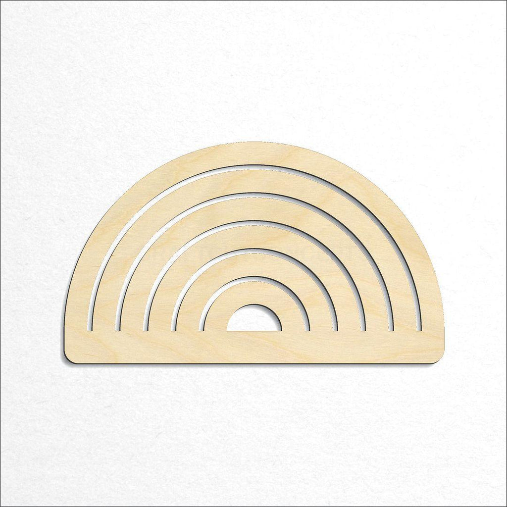 Wooden Six Rainbow Wide craft shape available in sizes of 3 inch and up
