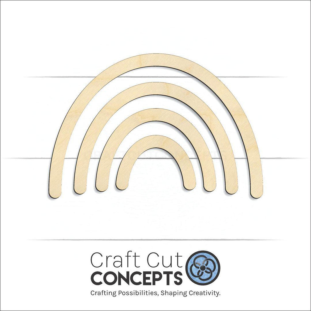 Craft Cut Concepts Logo under a wood Multiple Piece Rainbow craft shape and blank