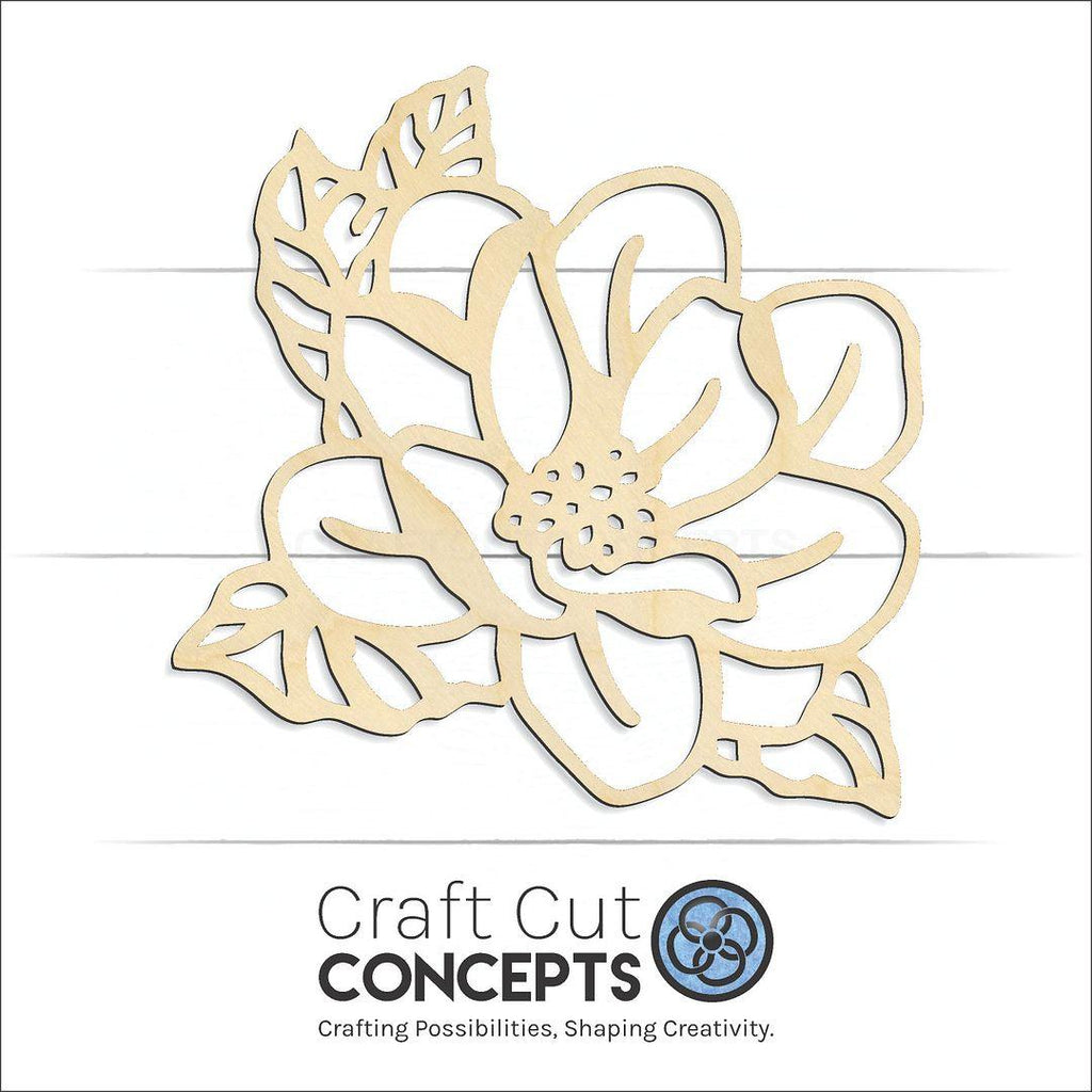 Craft Cut Concepts Logo under a wood Flower - Magnolia craft shape and blank